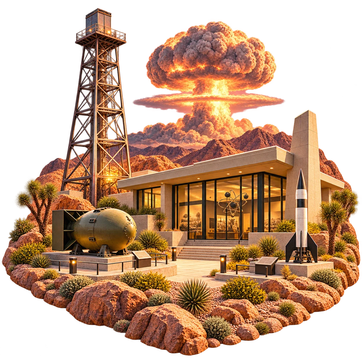 Original Plot Luck miniature art of Atomic Testing Era